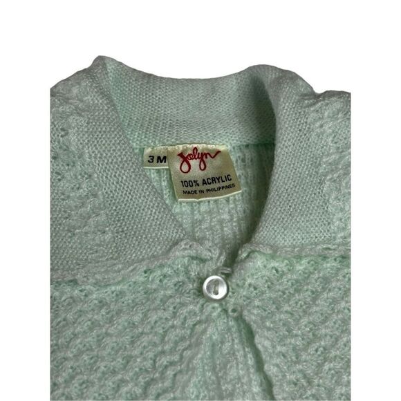 Vintage Jolyn Blue Delicate Baby Cardigan - Size 3 Months - Picture 5 of 5